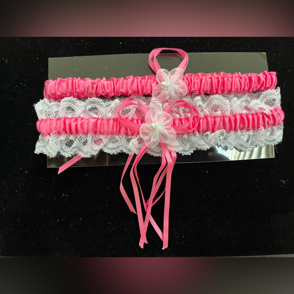 Bridal Garter Set- Pink